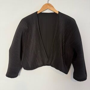 La Mine Dor Sophisticated Black Women's Ribbed Shrug/Jacket